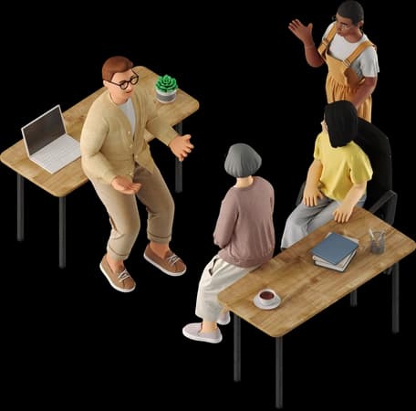 Project team collaborating on a proposal