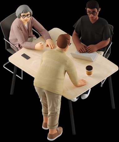 Project team collaborating on a proposal